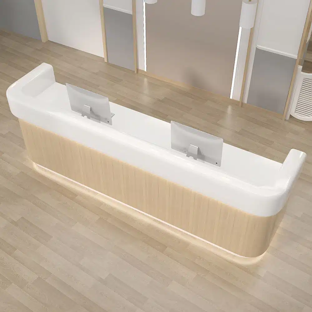 Modern Simple Wood Grain Reception Desk - Maoters Modern Simple Wood Grain Reception Desk - Maoters