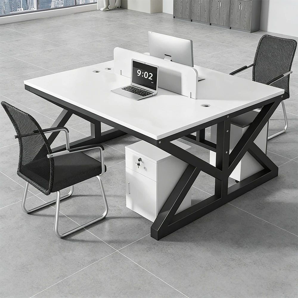 Minimalist Computer Desk with Screen Divider