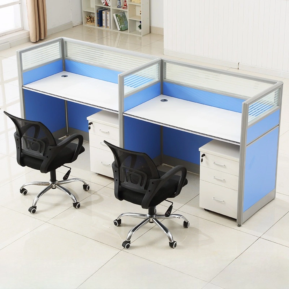 Simple Modern Desk & Chair Set - Blue, Four Seater