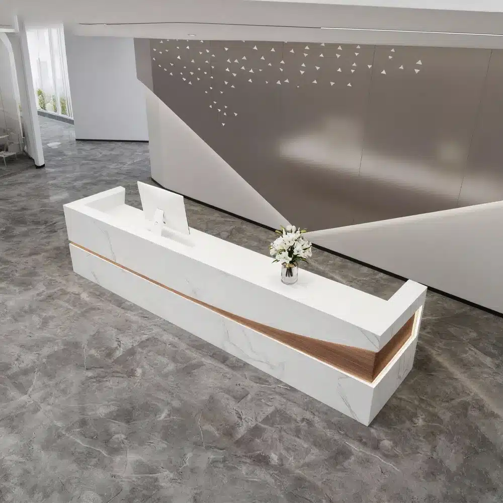 Modern Simple Reception Desk - Sleek Lacquer Finish Modern Simple Reception Desk - Sleek Lacquer Finish