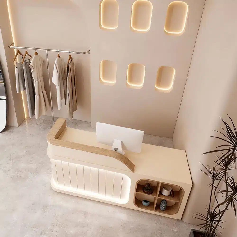 Customizable Corner Reception Desk With Light Customizable Corner Reception Desk With Light