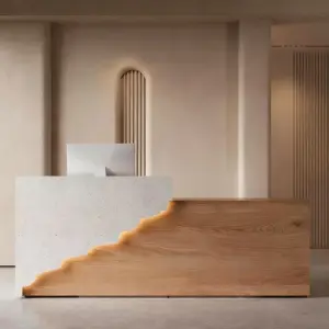 Solid Wood Corporate Office Reception Desk