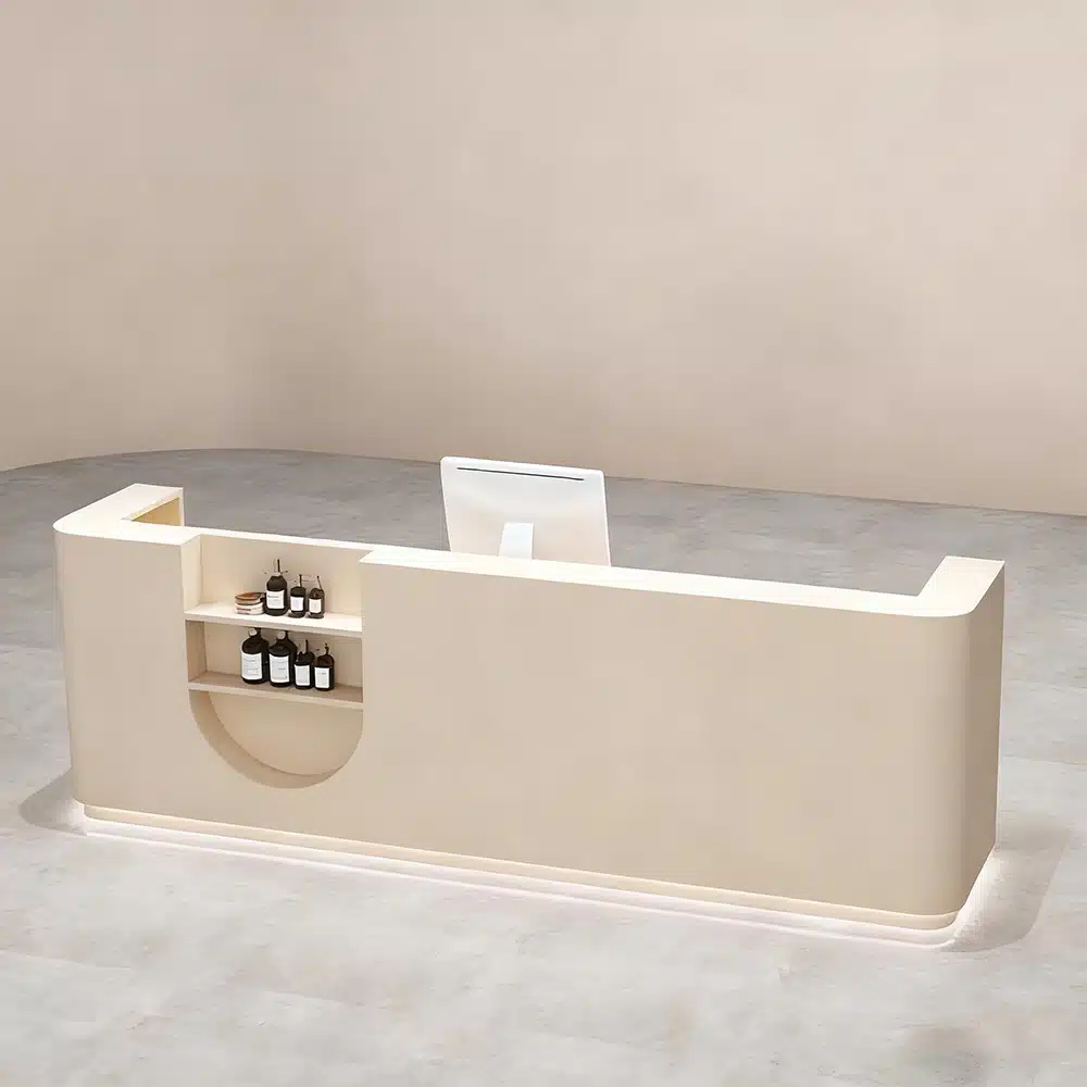 Rectangular Wood Reception Desk