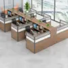 Modern Simple Partitioned Multiperson Staff Desk - Maoters