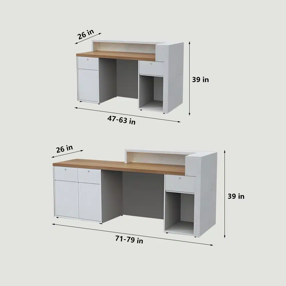 Solid Wood Corporate Office Reception Desk