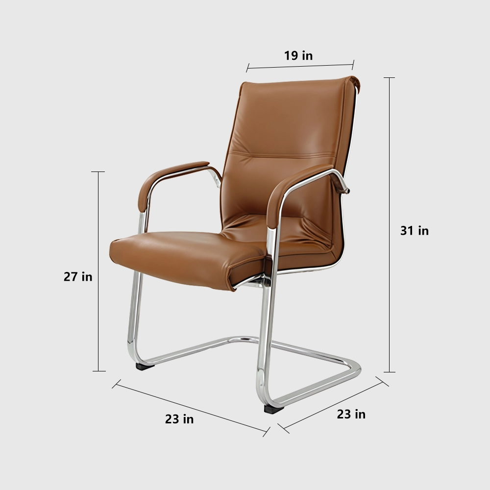 Bowed Leather Office Chair