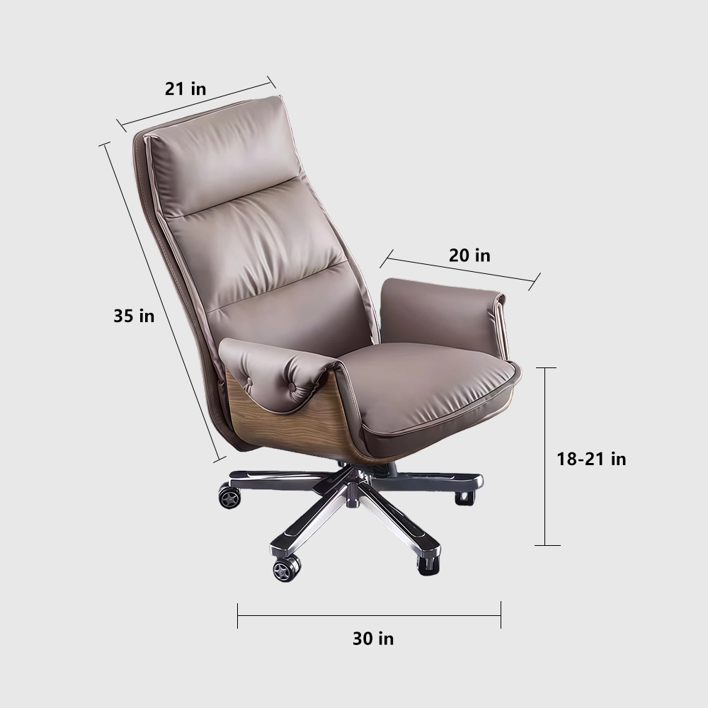 Reclinable Authentic Leather Office Chair - Executive