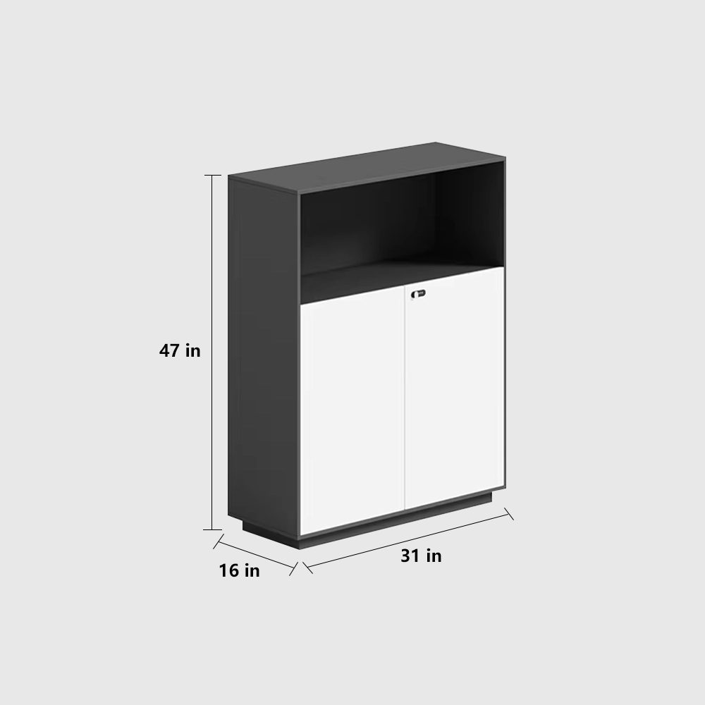 Wooden Office Low Cabinet - Simple Design