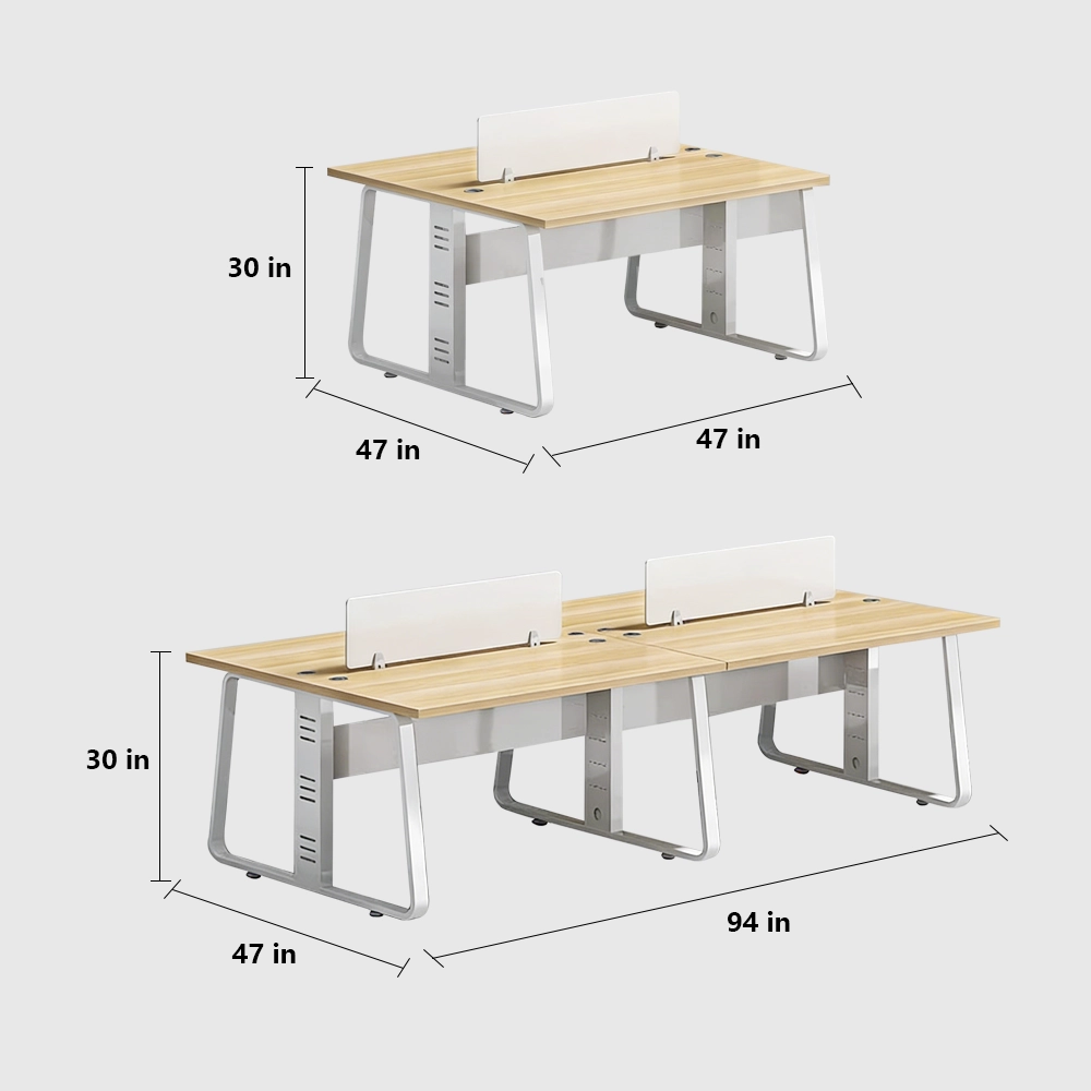 Fully Upgraded Flexible Combo Two Person Desk - Maoters