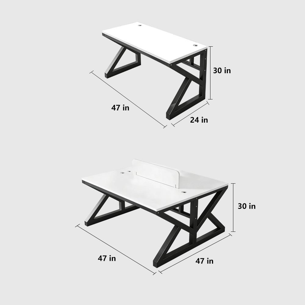 Minimalist Computer Desk with Screen Divider