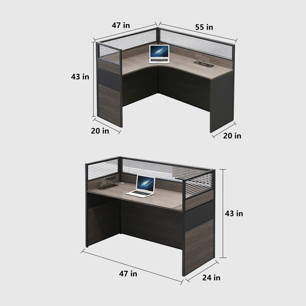 Minimalist Office Desk with Screen Partition