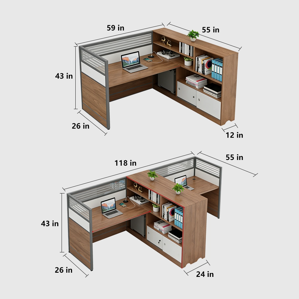 Modern Simple Partitioned Multiperson Staff Desk - Maoters