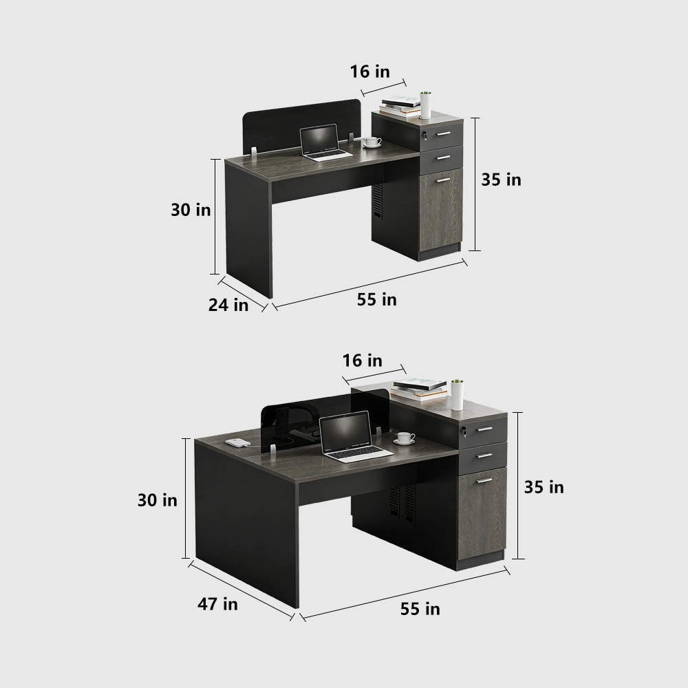 Multifunctional Employee Desk & Chair Combo