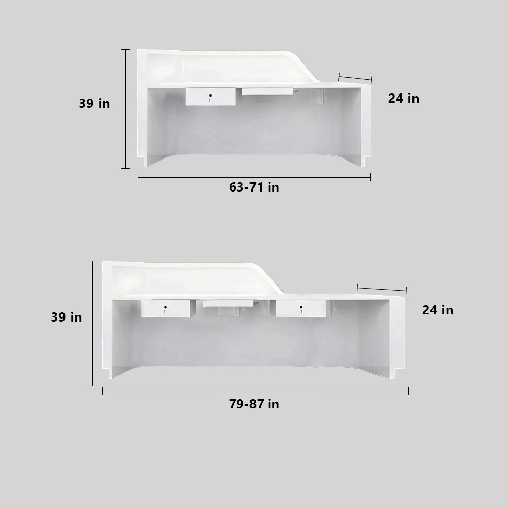 Lacquered Curved Company Reception Desk