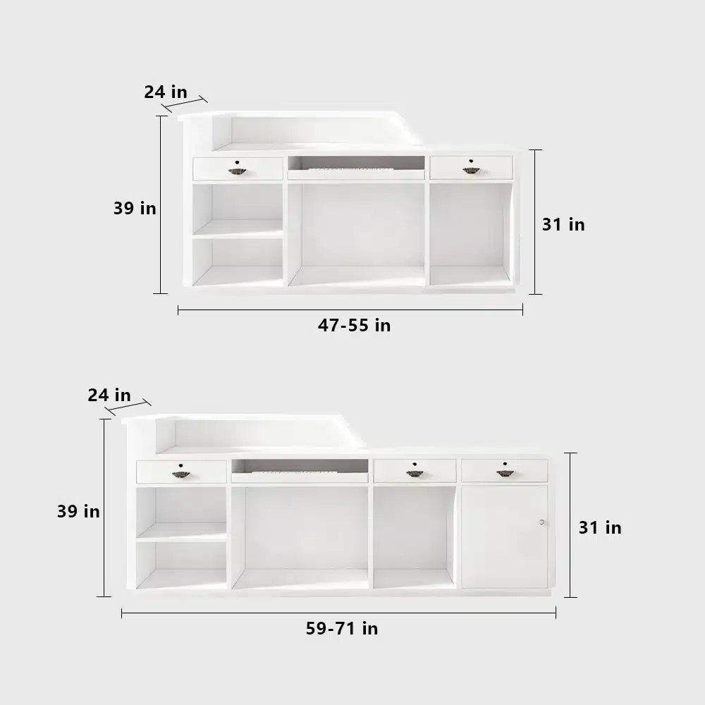 Curved Cashier Front Desk Counter - Maoters