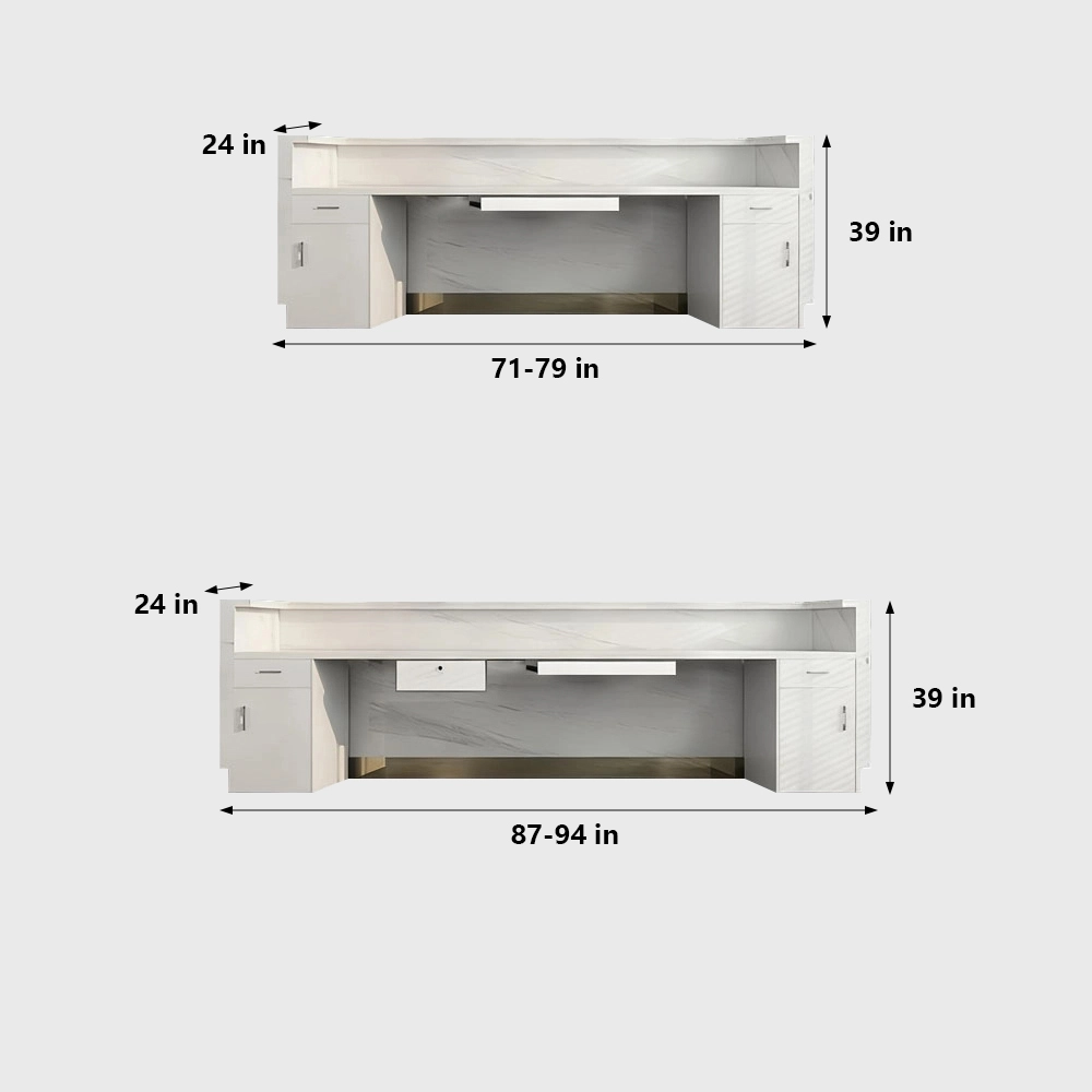 Imitation Marble Pattern Front Desk - Elegant Service Desk