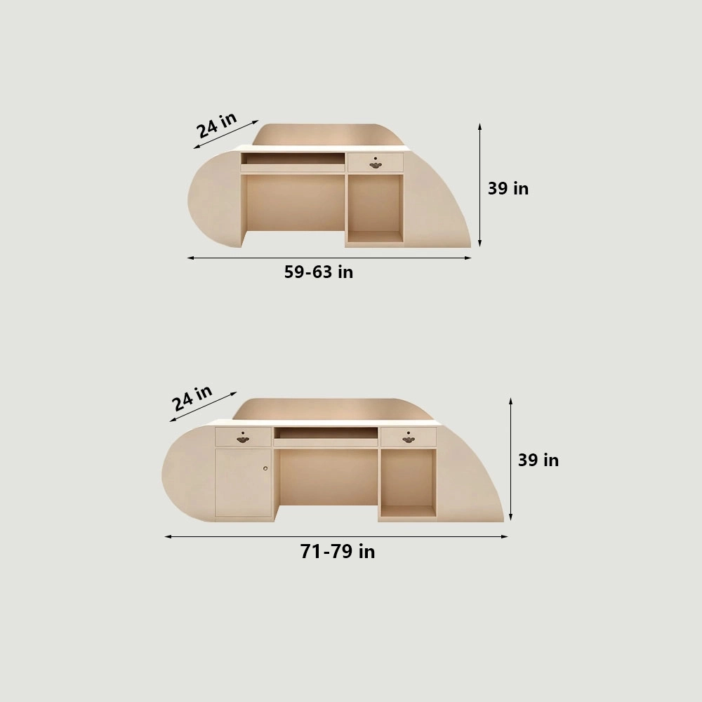 Stylish Curved Cashier Counter for Beauty Salons Stylish Curved Cashier Counter For Beauty Salons