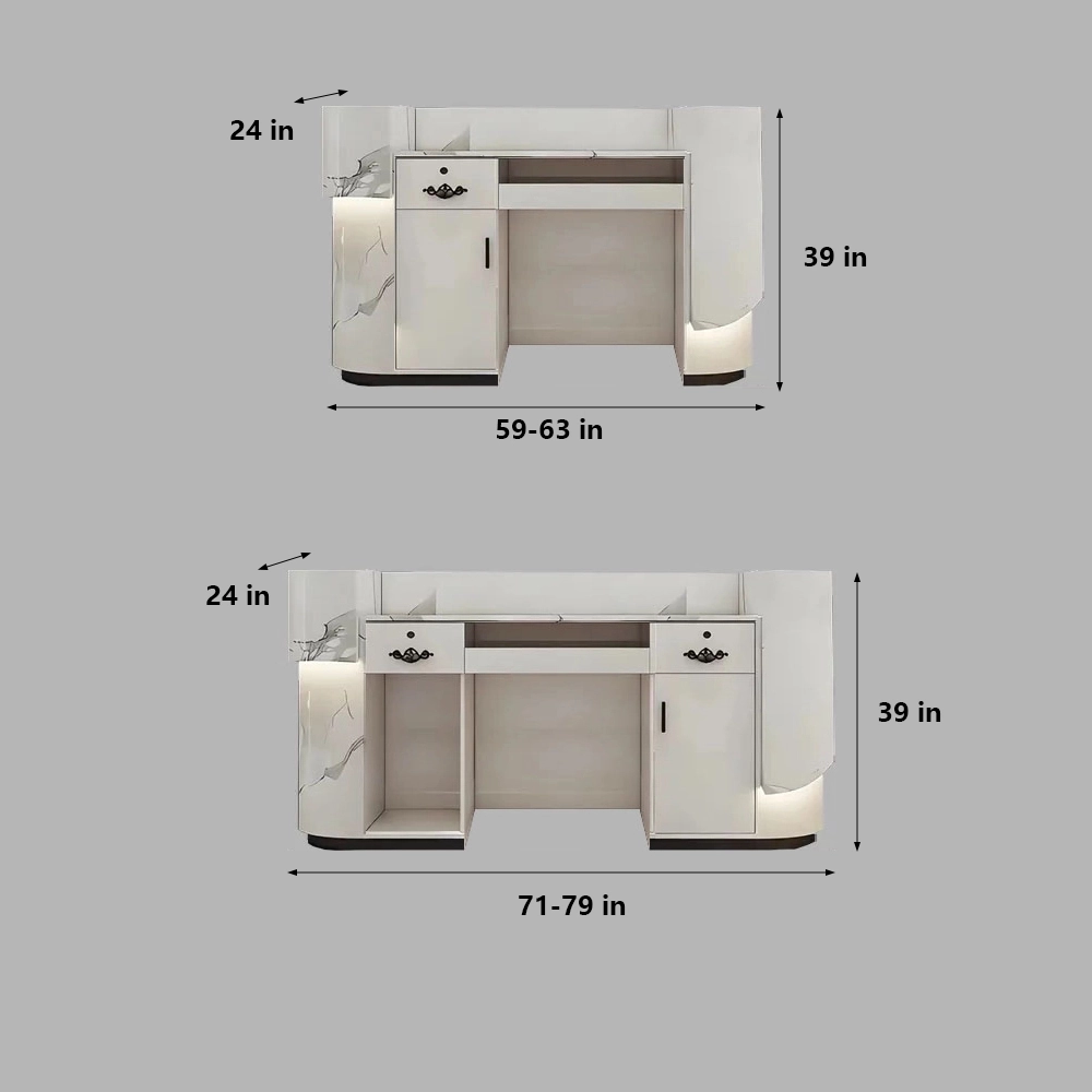 Modern Curved Front Desk Reception Desk Cashier Desk