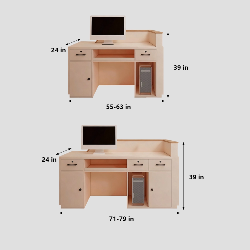Customizable Corner Reception Desk With Light