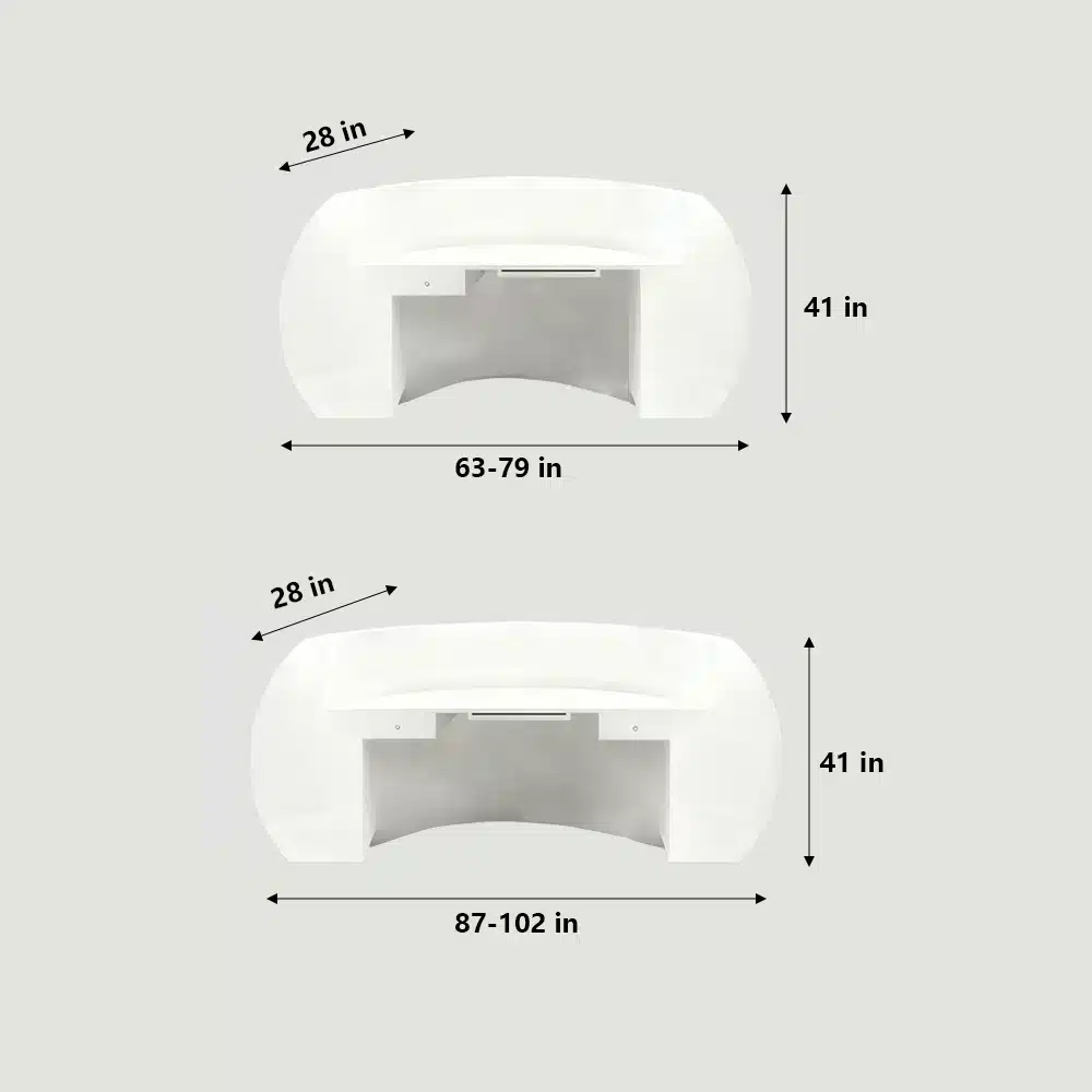 Baked Semicircular Arc Front Desk