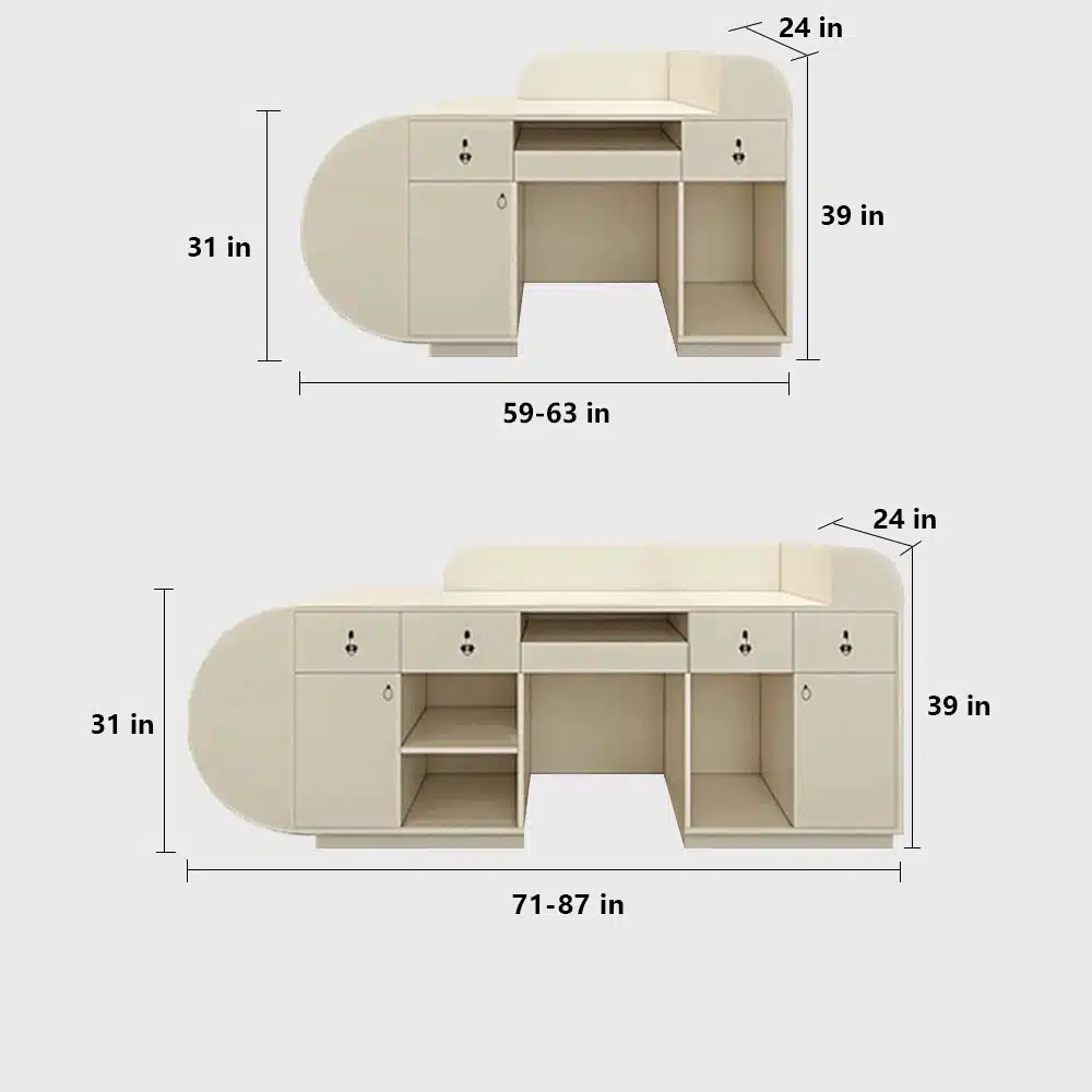Curved Front Reception Desk - Stylish Cashier Solution Curved Front Reception Desk - Stylish Cashier Solution