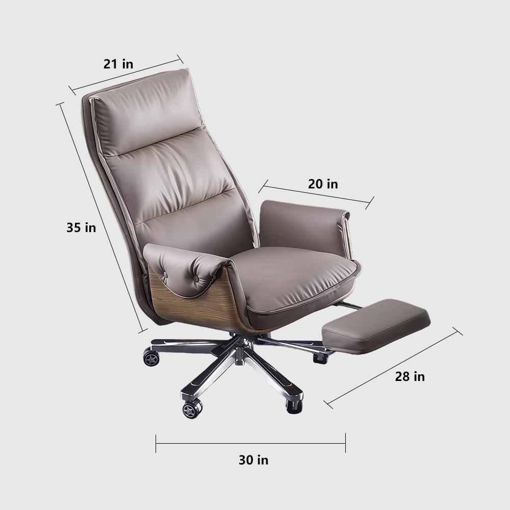Reclinable Authentic Leather Office Chair - Executive