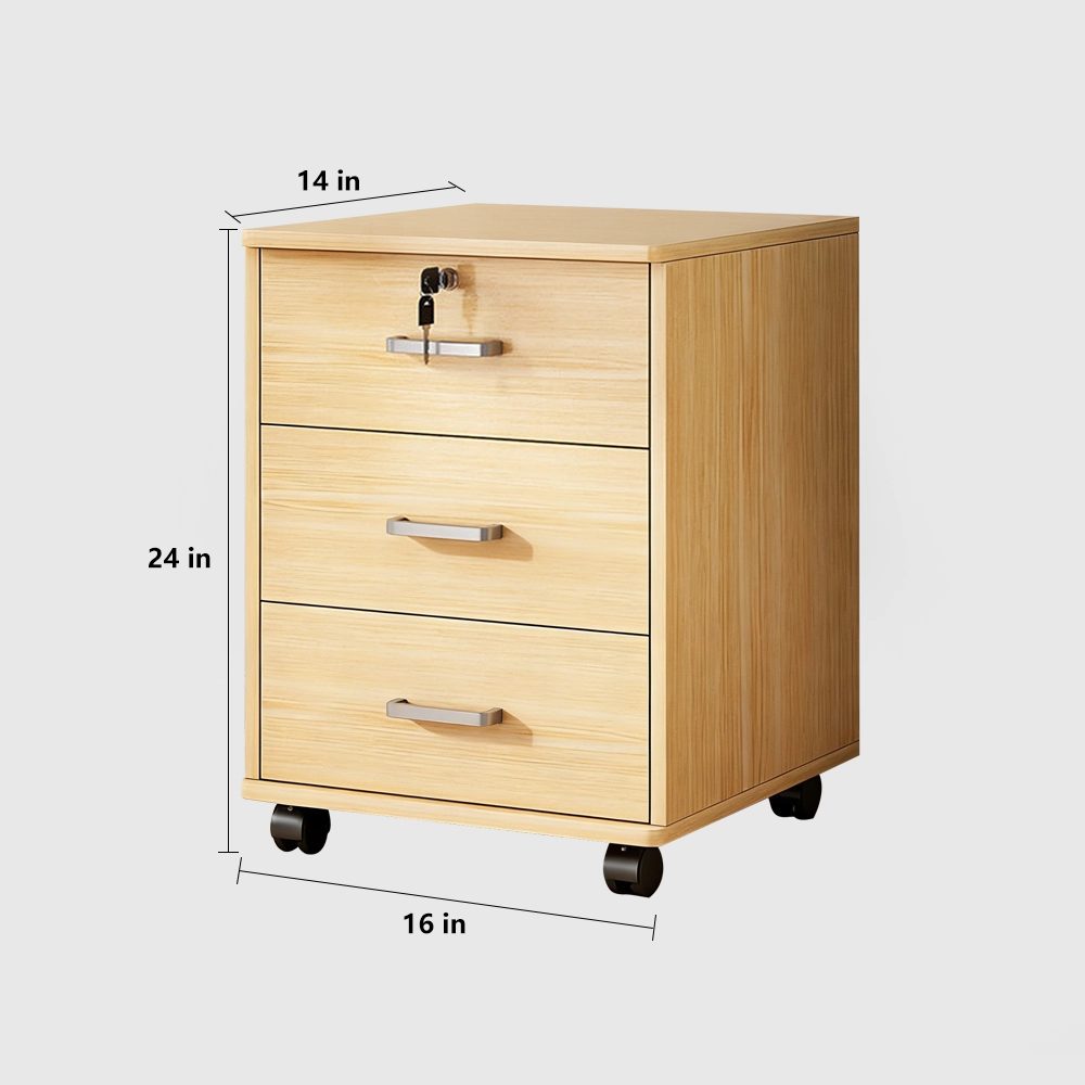 Wooden Office File Cabinet with Lock - Maoters