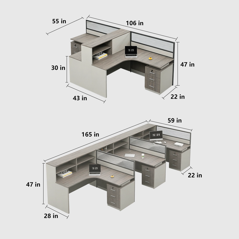 Minimalist Desk with Screen Dividers