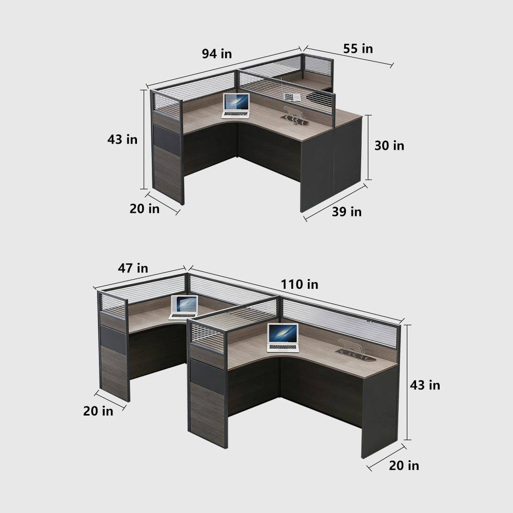 Minimalist Office Desk with Screen Partition