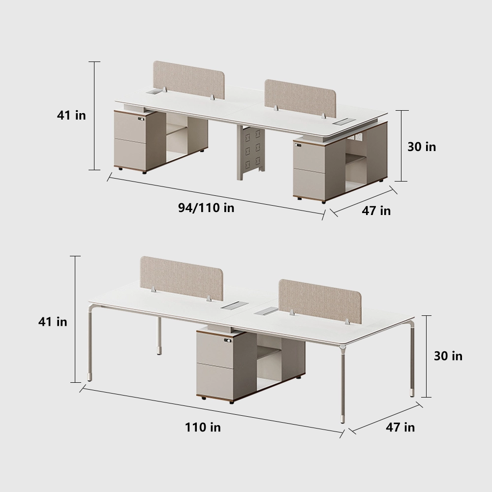 Modern Minimalist Staff Desk with Lock & Partition