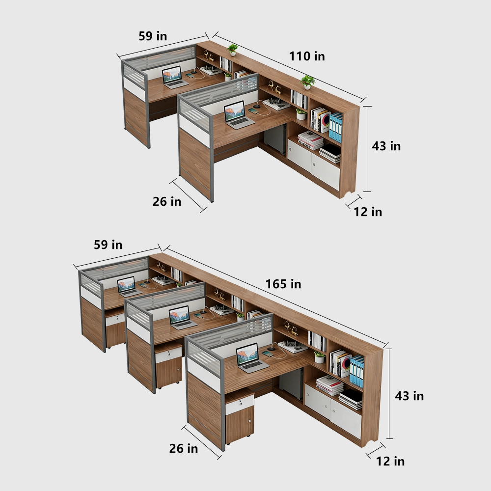 Modern Simple Partitioned Multiperson Staff Desk - Maoters
