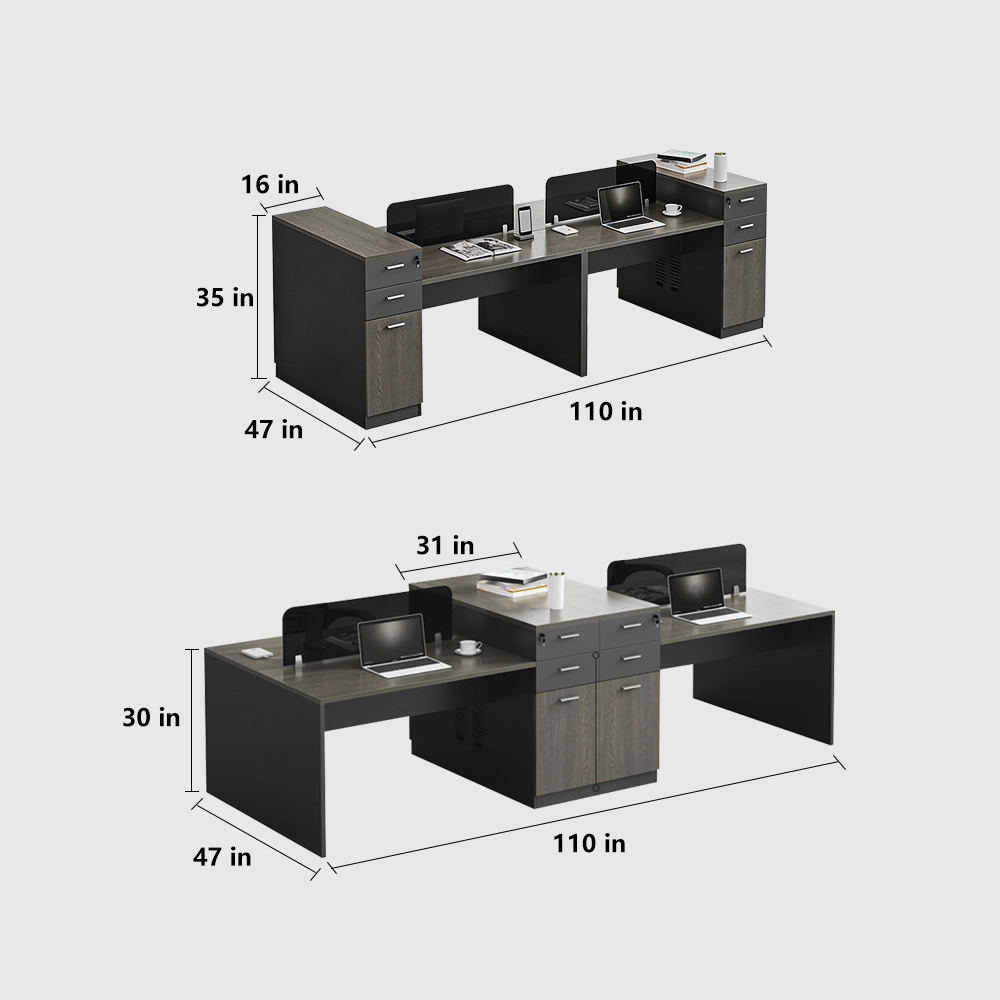 Multifunctional Employee Desk & Chair Combo