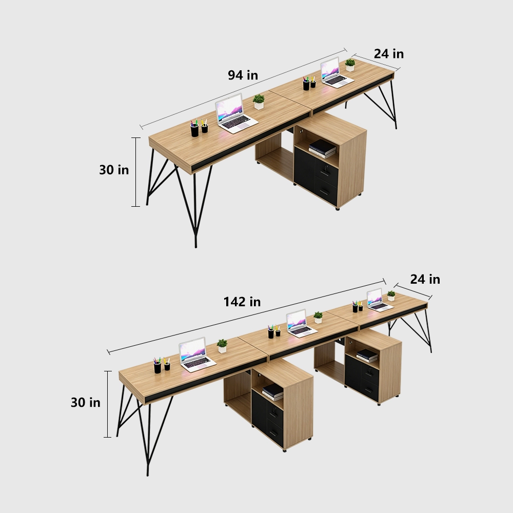 Simple Staff Desk, Free Combination - Steel Legs