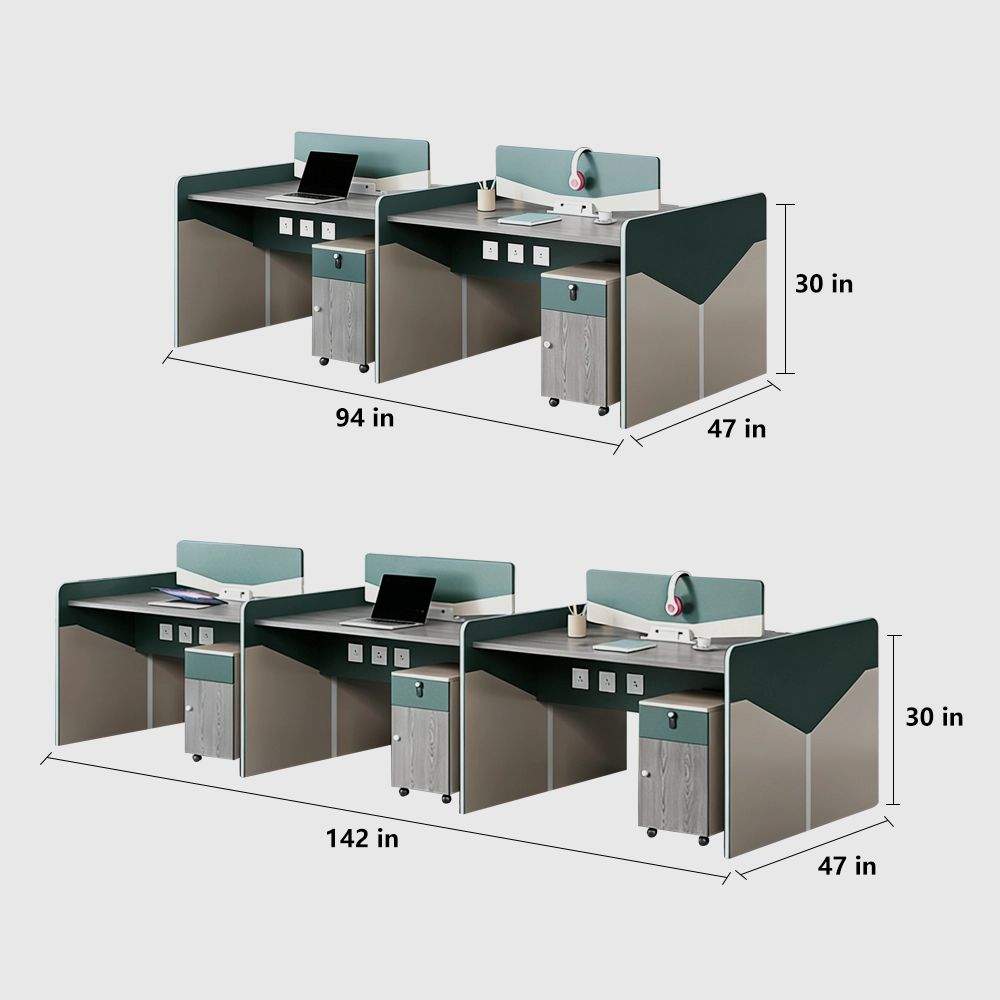 Staff Desk Filing Cabinet Combination