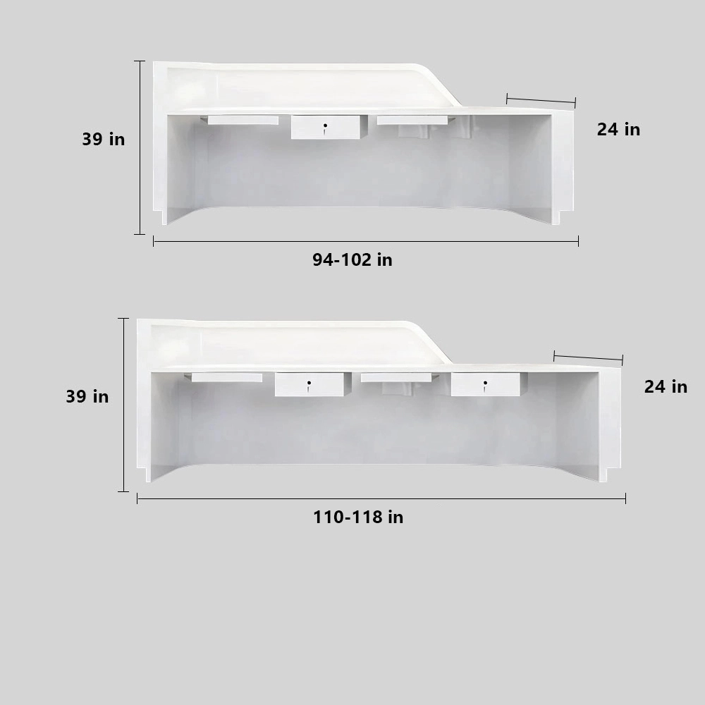 Lacquered Curved Company Reception Desk