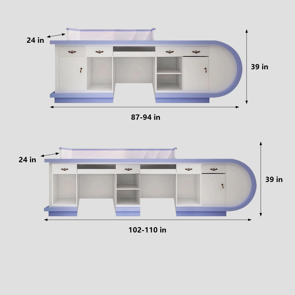Modern Minimalist Curved Counter - Maoters