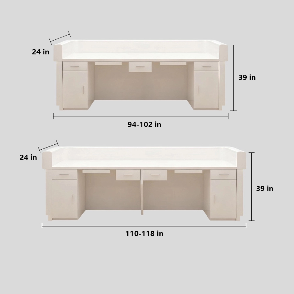 Modern Simple Wood Grain Reception Desk - Maoters