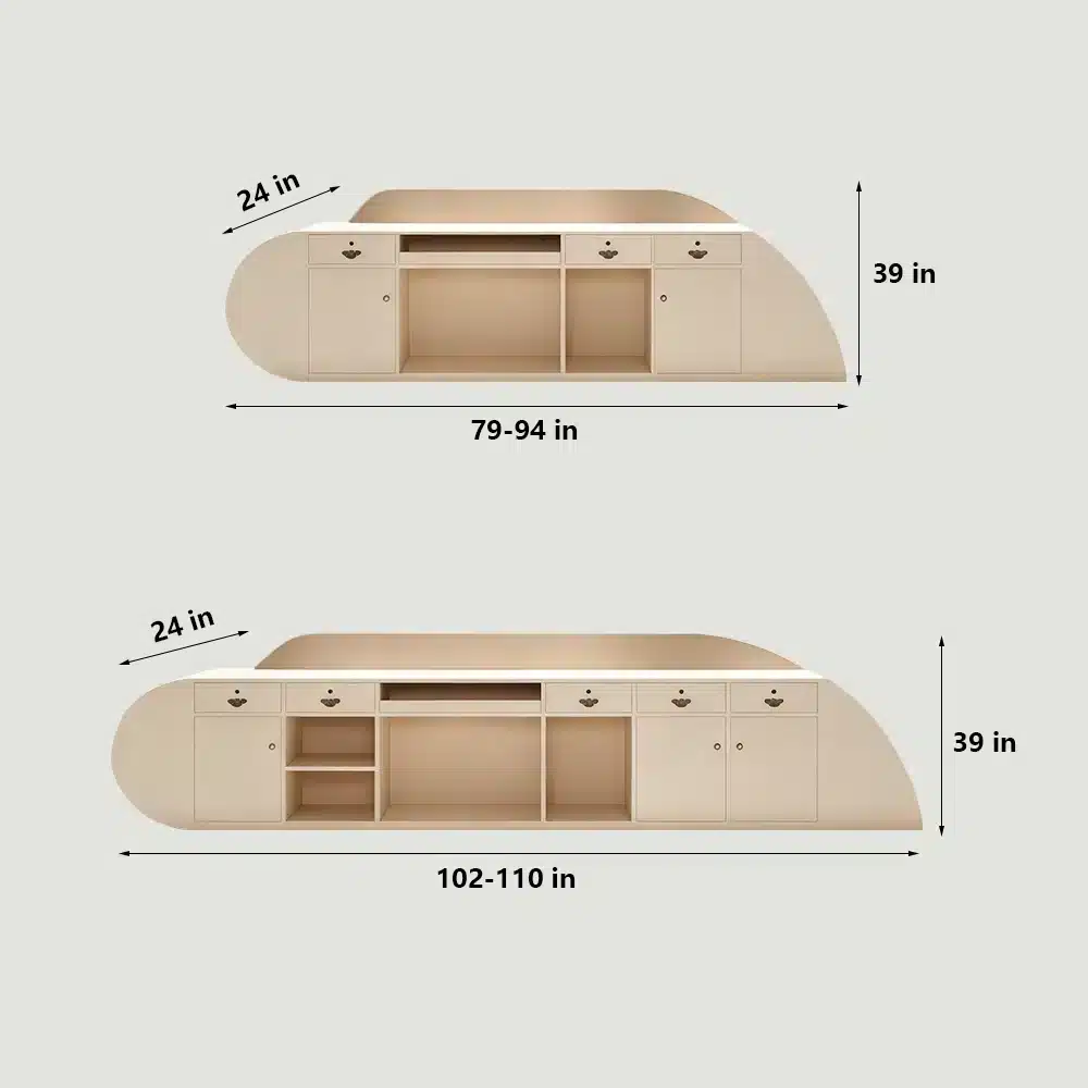 Stylish Curved Cashier Counter for Beauty Salons