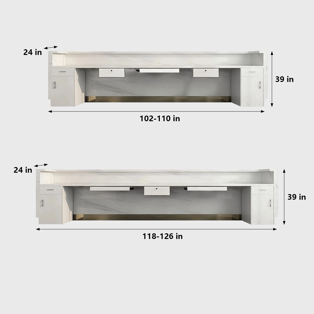 Imitation Marble Pattern Front Desk - Elegant Service Desk