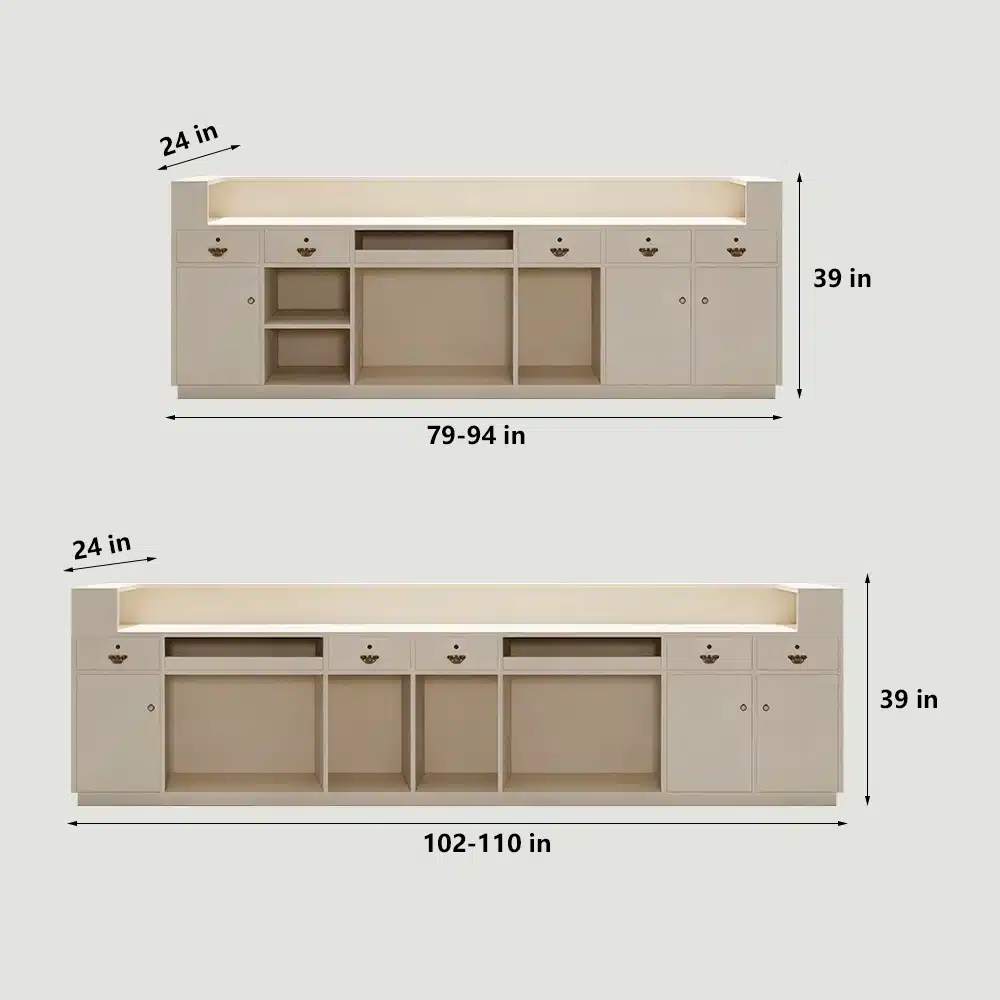 Rectangular Wood Reception Desk