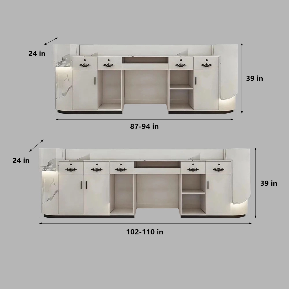 Modern Curved Front Desk Reception Desk Cashier Desk