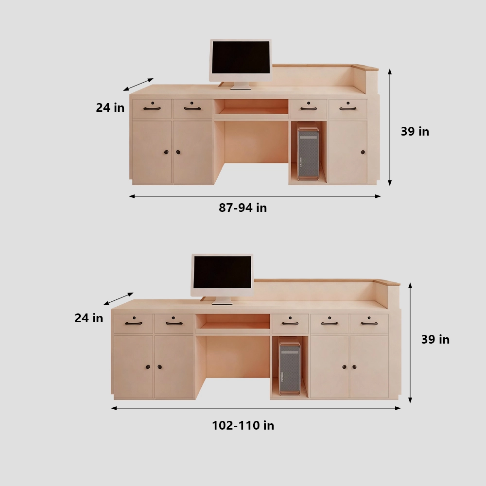 Customizable Corner Reception Desk With Light