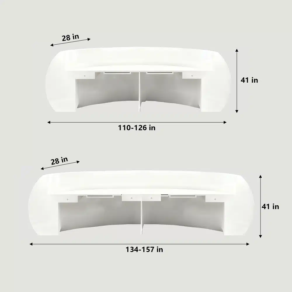 Baked Semicircular Arc Front Desk