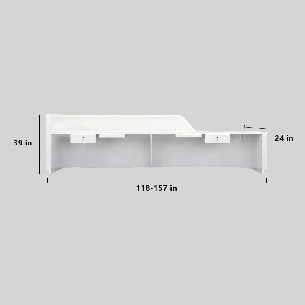 Lacquered Curved Company Reception Desk Lacquered Curved Company Reception Desk