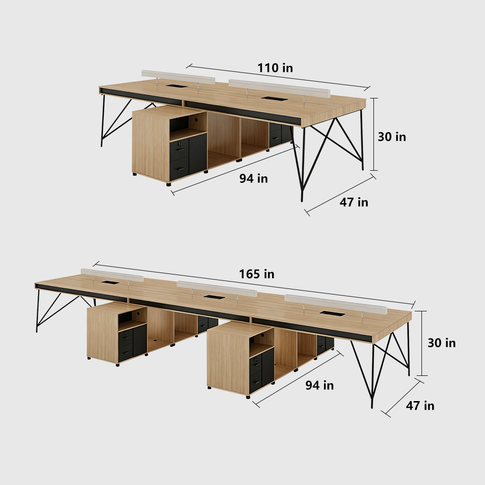 Simple Staff Desk, Free Combination - Steel Legs