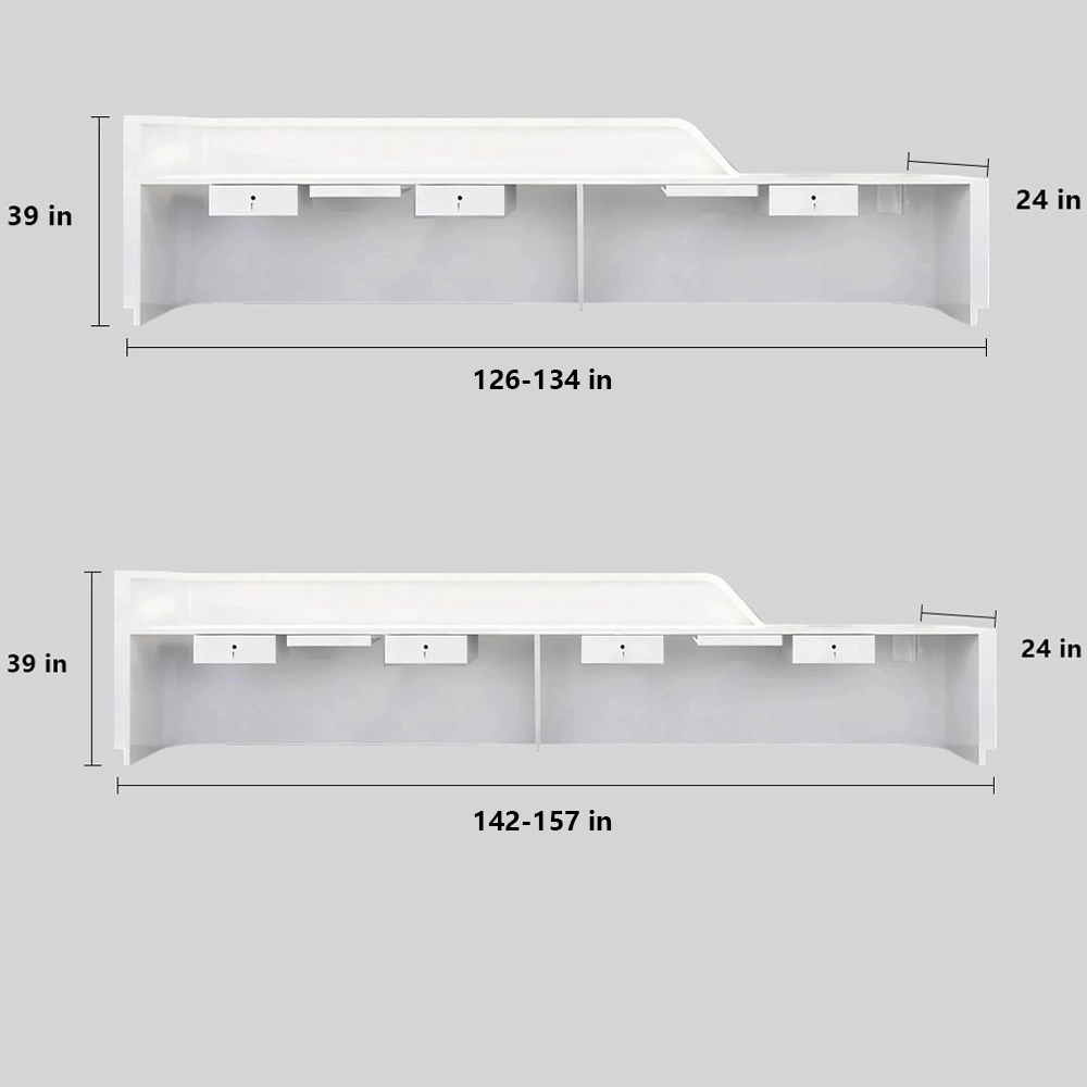 Lacquered Curved Company Reception Desk