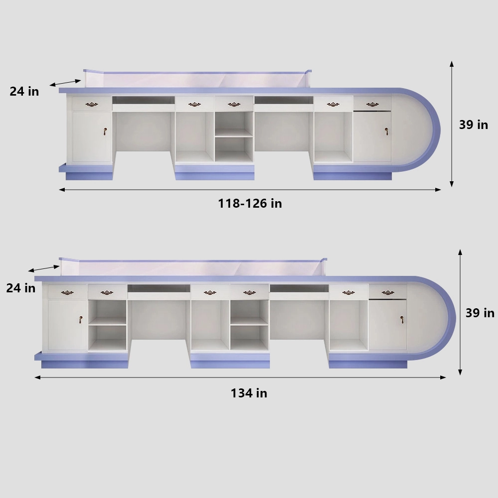 Modern Minimalist Curved Counter - Maoters