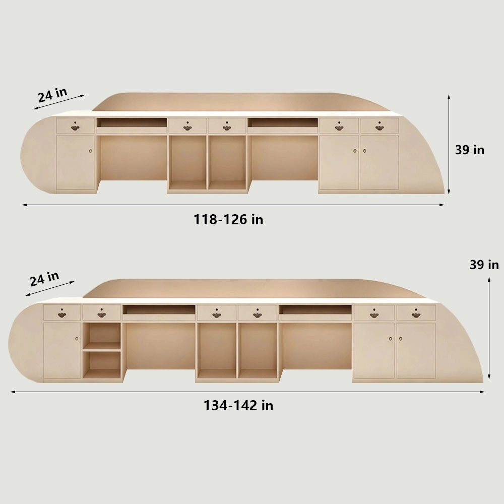 Stylish Curved Cashier Counter for Beauty Salons Stylish Curved Cashier Counter For Beauty Salons