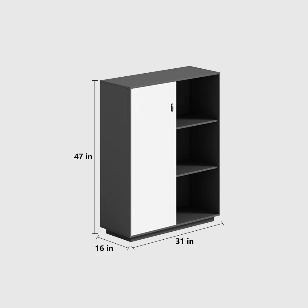 Wooden Office Low Cabinet - Simple Design