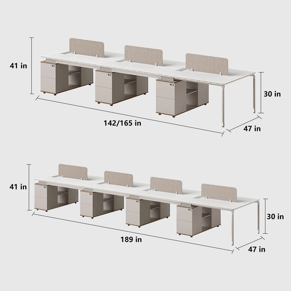 Modern Minimalist Staff Desk with Lock & Partition